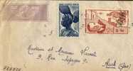 AOF Lettre Guinée Française 1949 Via France Auch - Brieven En Documenten