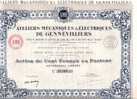 TITRE .ELECTRICITE DE GENNEVILLIERS - Electricidad & Gas