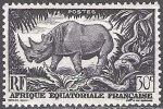 Afrique Equatoriale Française 1947 Michel 263 Neuf * Cote (2002) 0.40 € Rhinoceros - Unused Stamps