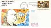 Jolie FDC 1er Jour  Etats Unis Tp Obl CAD 02-Sept-1983 Washington Indépendance Américaine Traité De Paris - 1981-1990