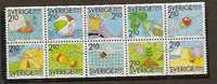 SWEDEN 1989 SPORTS AND SUMMER VF USED SE TENANT BLOCK OF 10 - Scott # 1739/48 - Yvert # 1524/1533 - Badminton