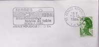 Table Tennis Postmark On Cover 11818 - Tischtennis