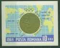 164N0220 Medaille Planisphere Bloc 60 Roumanie 1964 Neuf ** JO De Tokyo - Verano 1964: Tokio