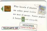 MONOPRIX PAPIER RECYCLE 50U GEM 03.91 ETAT COURANT - 1991