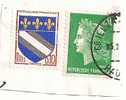 Timbre De France N° 1353 & 1536A SUR FRAGMENT - 1941-66 Armoiries Et Blasons