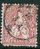 Switzerland - 1862 30c Helvetia (damaged Lower Left Corner). Scott 46. Used - Used Stamps