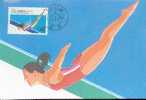 CHINE CARTE  MAXIMUM      NUM.YVERT  3123 PLONGEON  JEUX OLYMPIQUES BARCELONE 92 - Cartoline Maximum