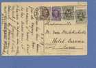 198+203+280(2) Op Kaart Met Stempel BRUSSEL Naar Rome - 1922-1927 Houyoux