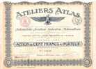 TITRE  .ATELIERS ATLAS. AUTO.AVIATION...AIGLE - Transport