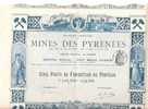 TITRE  .MINES DES PYRNEES .1898 - Bahnwesen & Tramways