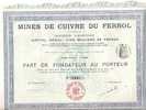 TITRE  . MINES DE CUIVRE DU FERROL - Mijnen