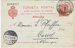 EE034 / SPANIEN - 1905 – Barcelona/Deutschland, Cassel,  – Firmenzudruck Credit Lyonnais - 1850-1931