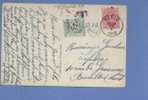 138 Op Kaart Met Stempel YVOIR, Getaxeerd Met TX 33 Met Stempel BRUSSEL - Lettres & Documents