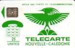 NEW CALEDONIA 25 U  GREEN  CAGOU  BIRD NCL-01A  CV$45US CHIP5 6MM SN NOT LISTED  SPECIAL PRICE !!! - Nouvelle-Calédonie