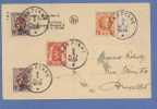 190+315+419 Op Kaart Met Stempel HANZINNE - 1922-1927 Houyoux