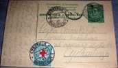 Postal History,royalty Of Yugoslavia,railway Stamp With Additional Red Cross Stamps, Postcard,Stationary - Red Cross