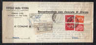 SP1388 - LUOGOTENENZA , DA TORINO 9/10/1945 .  Raccomandata . - Poststempel