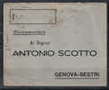 SP1391 - LUOGOTENENZA , DA GENOVA 7/9/1945 .  Raccomandata . - Poststempel