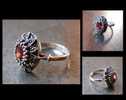 Bague Argent Grenat / Granat And Silver French Ring - Anelli