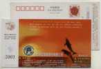 Jumping Dolphin,China 2001 Ping'an Insurance Company Taizhou Branch Advertising Postal Stationery Card - Delfine