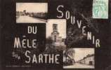 61 LE MELE SUR SARTHE Fantaisie, Souvenir, Multivue, Avenue Gare, Eglise, Rue Faubourg Loyer, Ed CPA, 190? - Le Mêle-sur-Sarthe