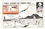 LETTRE  TUNIS JOURNEE DU TIMBRE 1949 - Covers & Documents