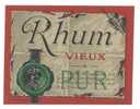 Etiquette De Rhum  Vieux  Pur - Rhum