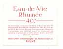 Etiquette D ´eau De Vie Rhumée (Rhum)  -  Groupement D'Importation Et Répartition De Rhum - Rhum