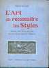 "L´art De Reconnaître Les Styles" BAYARD, E. Garnier Fr. Paris 1948 - Otros & Sin Clasificación