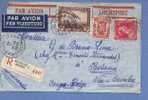 LP4+423+428 Op Aangetekende Luchtpostbrief Met Stempel BRUSSEL 5 Op 19/5/38 Naar "Congo Belge" - 1936-1957 Collo Aperto