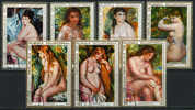 Q3774 - GUINEA EQUATORIALE - Serie Di 7 Francobolli Con Famosi Dipinti Di Nudi Femminili Di Renoir - (o) - Desnudos