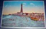 England, Blackpool,beach, Vintage Postcard - Blackpool