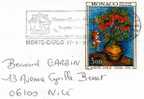 MONACO LETTRE VINCENT VAN GOGH LES FRITILLAIRES - Postmarks