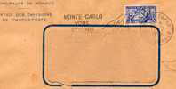 MONACO LETTRE OFFICE DES EMISSIONS DE TIMBRES POSTES - Postmarks