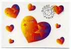 ENTIER POSTAL / STATIONERY / MAXICARTE / BONNE FETE COEUR AVEC ETOILES / JE T´AIME - Cartes Postales Repiquages (avant 1995)