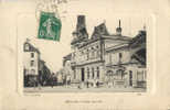 78 - YVELINES - MEULAN - LA MAIRIE Et La HALLE Du MARCHE - BELLE CARTE Style GRAVURE - ANIMATION - EDIT. CROULLIERE - Meulan