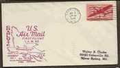 US - CHARLOTTE 1949 US FIRST FLIGHT A.M. 98  - VF COMM COVER - Autres (Air)