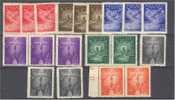 VATICAN CITY, TWO SETS AIRPOST 1947 UNUSED, TONED/HINGED GUM - Luftpost