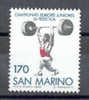 TIMBRE NOUVEAU SAINT-MARIN SAN MARINO  1980 CHAMPIONNAT DE L'EUROPE DE HALTEROPHILIE - Weightlifting