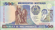 500 Méticais  "MOZAMBIQUE"     16 Juin 1991  UNC    Ble 44 - Mozambique