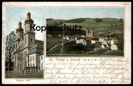 ALTE POSTKARTE ST. PETER IM SCHWARZWALD PANORAMA KIRCHE ERBAUT 1090 Sankt Black Forest Ansichtskarte AK Postcard Cpa - Hochschwarzwald