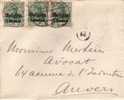 BELGIUM USED COVER CANCELED BAR ANTWERPEN - OC1/25 Generaal Gouvernement