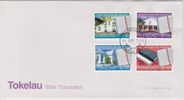 Tokelau FDC Mi 403-406 Tokelauan Bible Translation 2009 - Atafu - Fakaofo - Nukunonu - Bible 2010 - Cancellation Atafu - Tokelau