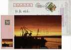 Heihe River Port Harbor,Crane,China 2006 Heihe Landscape Advertising Postal Stationery Card - Other (Sea)