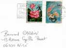 MONACO LETTRE AFFRANCHISSEMENT CONCOURS INTERNATIONAL DE BOUQUETS FLEURS ROSE - Postmarks