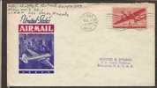 US - AIR MAIL 1944 VF CACHETED COVER - LAS VEGAS POSTMARK - Other (Air)