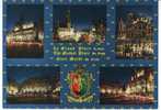 Bruxelles. La Grand´place La Nuit. 5 Vues: Maisons Corporations, Hôtel De Ville, Maison Du Roi, Armoiries De La Ville. - Brüssel Bei Nacht