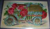 R!R!Very Rich Litho And Pressed Print,Truck,Flowers,vintage Postcard - Camión & Camioneta