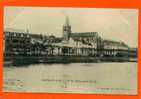 ANDRESY 1900 VUE DE L EGLISE PRISE DE L ILE . EPICERIE  CARTE PRECURSEUR EN TRES BON ETAT - Andresy