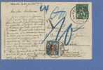 110 Op Kaart Met Stempel OOSTENDE, Getaxeerd (taxe) Met Strafportzegel Van 10 Te GENEVE (SUISSE) - 1912 Pellens